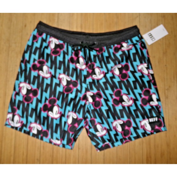 Neff Other - MENS NEFF DISNEY MICKEY‎ MOUSE SWIM BOARD SHORTS SIZE LRG NWT